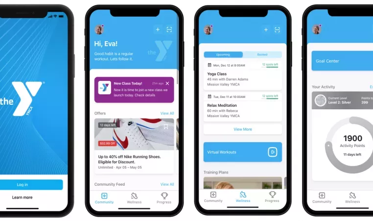 YMCA Universal App Screens